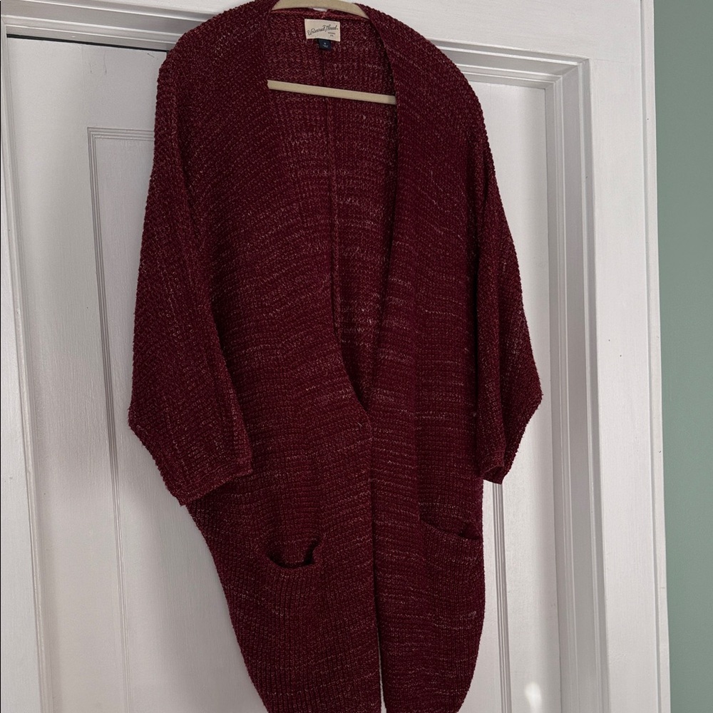 Universal Thread Burgundy Open-Front Cardigan
